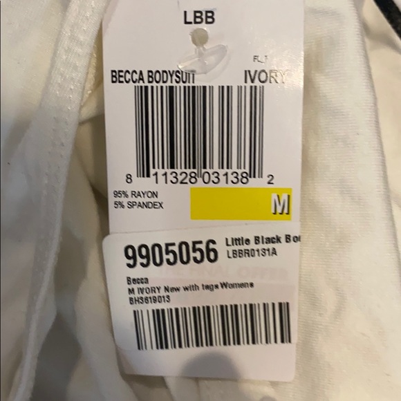 NWT LITTLE BLACK BODYSUIT White Knit Top Blouse - Picture 8 of 8